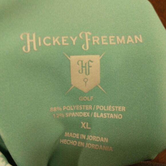 Hickey Freeman Golf polo mens XL Xlarge teal floral all over performance - Picture 7 of 8